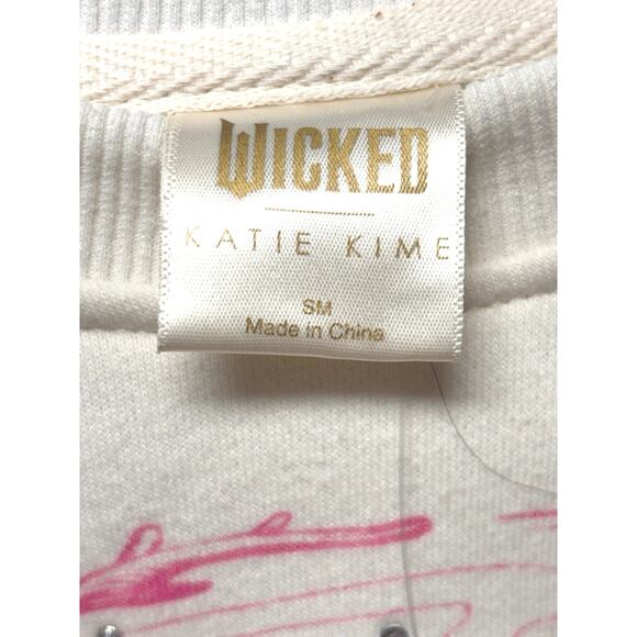 Wicked Katie Kime Graphic Sweatshirt Rhinestone Witch Cream Small S - Picture 5 of 6